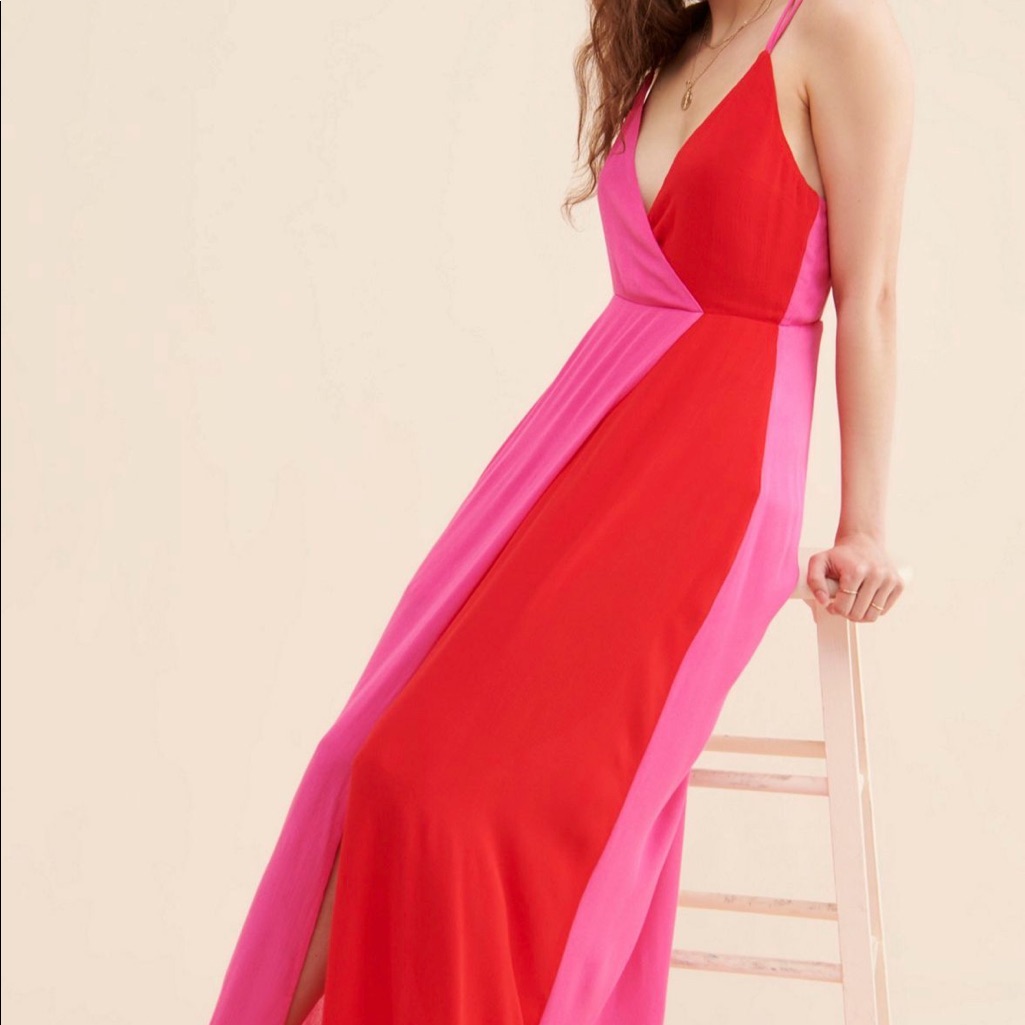Anthropologie Dee Elly Color Block Maxi Dress